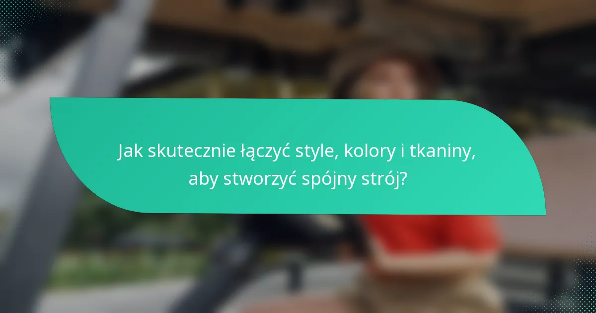 Jak skutecznie łączyć style, kolory i tkaniny, aby stworzyć spójny strój?