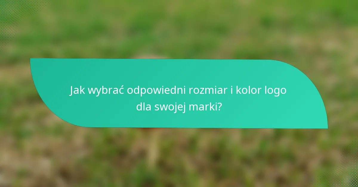 Jak wybrać odpowiedni rozmiar i kolor logo dla swojej marki?