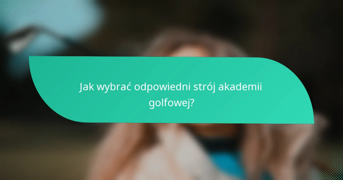 Jak wybrać odpowiedni strój akademii golfowej?