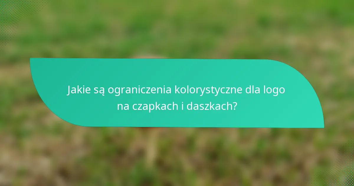 Jakie są ograniczenia kolorystyczne dla logo na czapkach i daszkach?