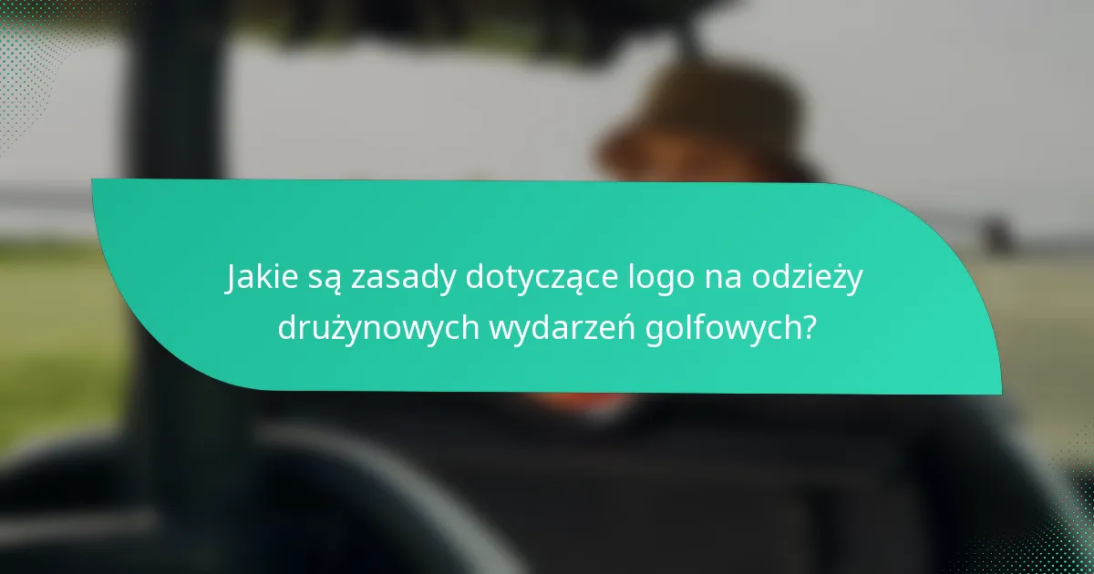 Jakie są zasady dotyczące logo na odzieży drużynowych wydarzeń golfowych?
